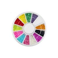 Дизайн для ногтей "Жемчуг" цветной в карусели 12 цветов 11457 оптом в Самара 